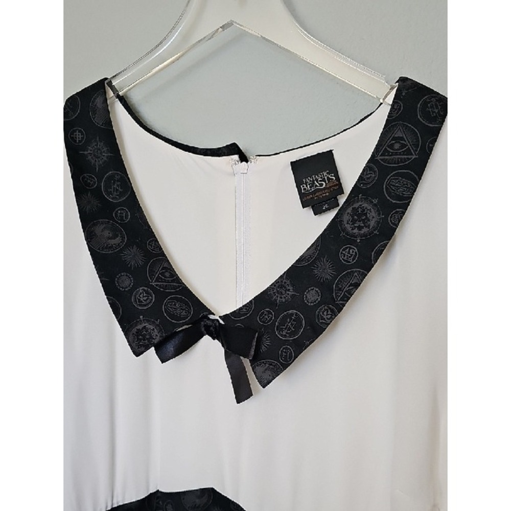 Torrid Fantastic Beasts Black White Peter Pan Collar Dress Plus Size 26 Pockets - Picture 7 of 9